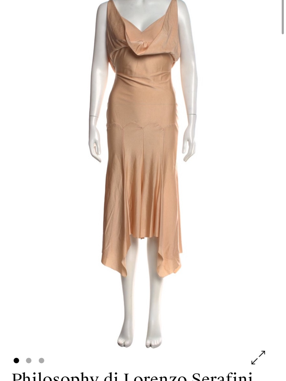 Philosophy di Lorenzo Serafini Peach Satin Cowl Slip Dress